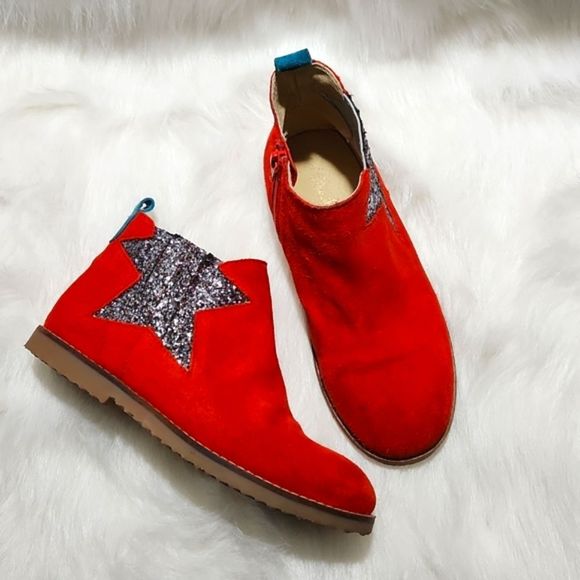 Mini Boden Other - Mini Boden Chelsea boots red silver star size  35 EU - 3 US